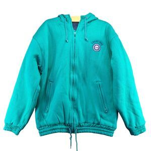 Sportsmaster Men's UAW Local 933 Full Zip Hoodie Large Long Sleeve Bluish-Green